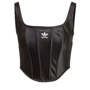Adidas Originals Relaxed Risque satin look Corset in black